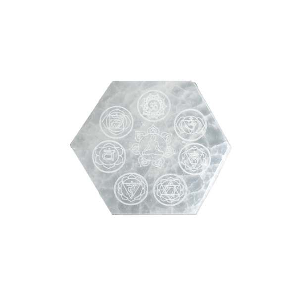 Selenite Plate - 7 Chakras